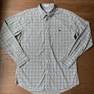 Onward Reserve Men’s Blue and Green Plaid Button-Down Shirt-Large